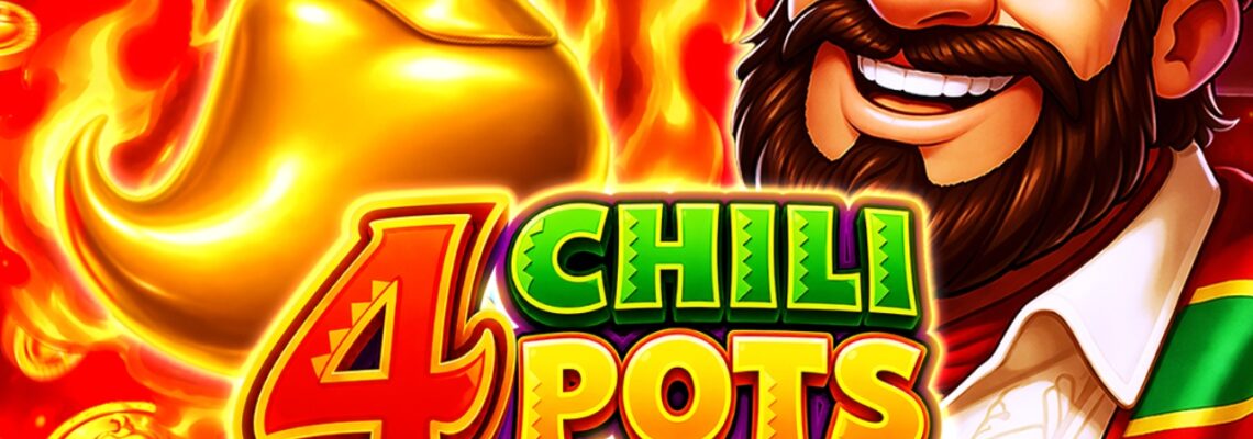 4 Chili Pots: Hold and Win wide gameplay screenshot showing the full reel grid and fiesta-themed background
