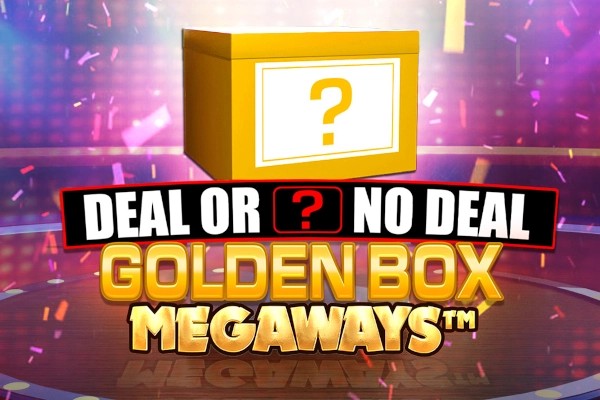 Deal or No Deal Golden Box Megaways official key art showing a golden mystery box with a question mark, above the Deal or No Deal Golden Box Megaways logo