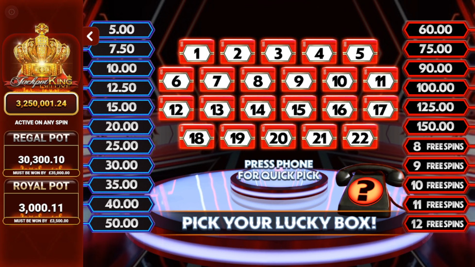 Deal or No Deal Megaways slot showing the box-picking Deal or No Deal bonus round in progress
