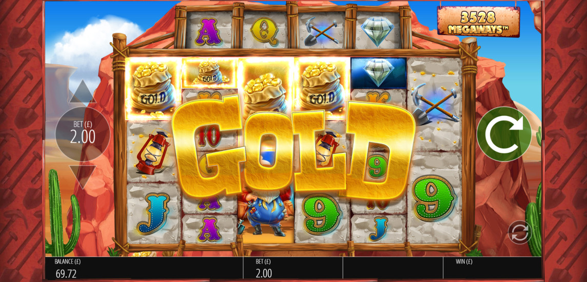 Diamond Mine Megaways slot Strike Gold bonus round triggered screen showing the colossal bonus feature