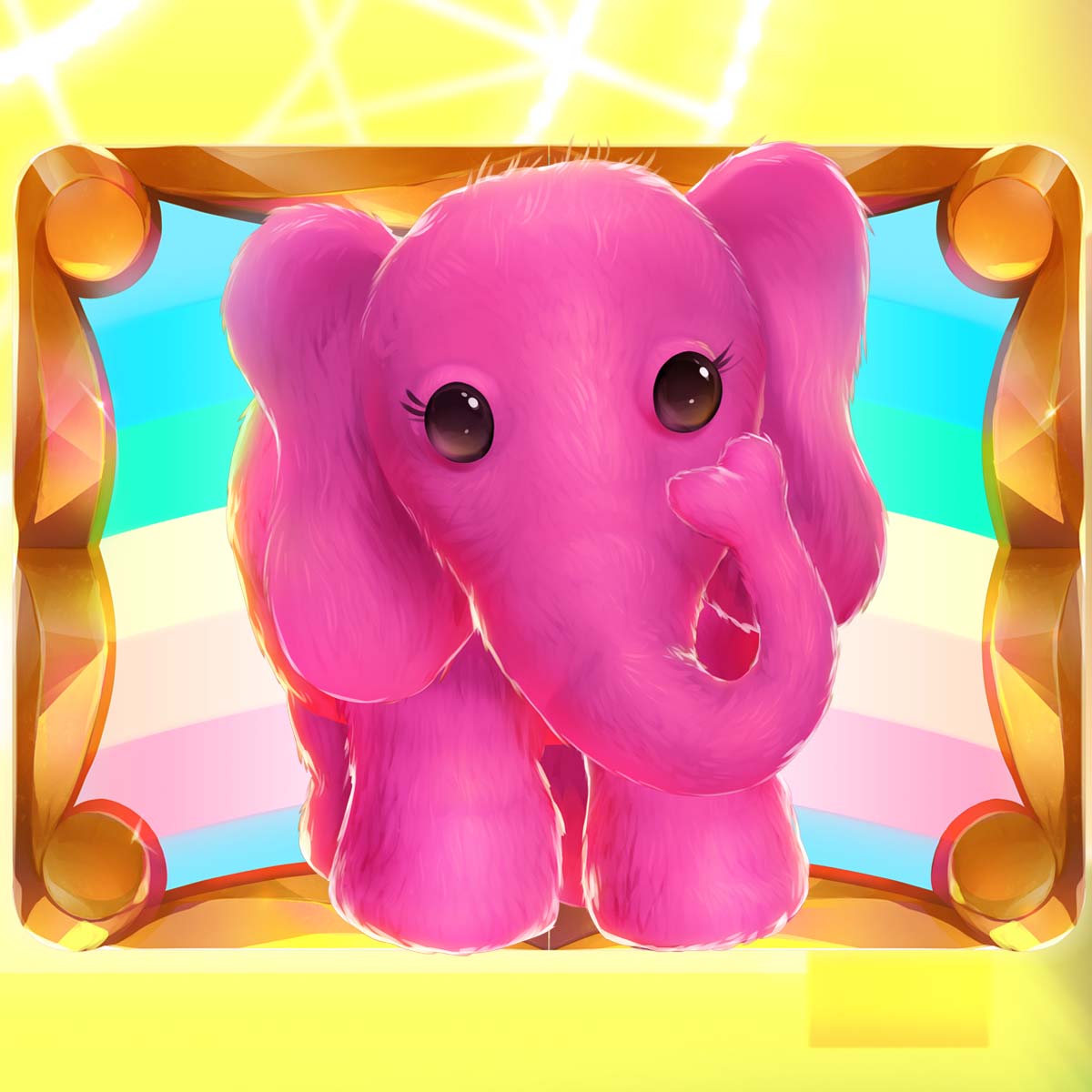 Elephant scatter symbol landing on the Fluffy Favourites Megaways reels