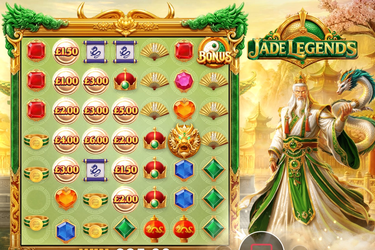 Jade Legends Coin Collect feature with coin values shown on marked positions and a Golden Dragon symbol on the grid