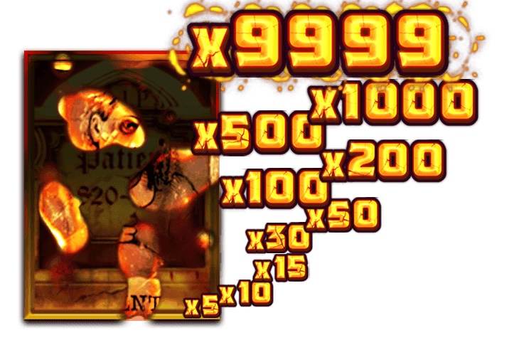 Mental slot Dead Patient feature showing a random multiplier reveal on a patient symbol