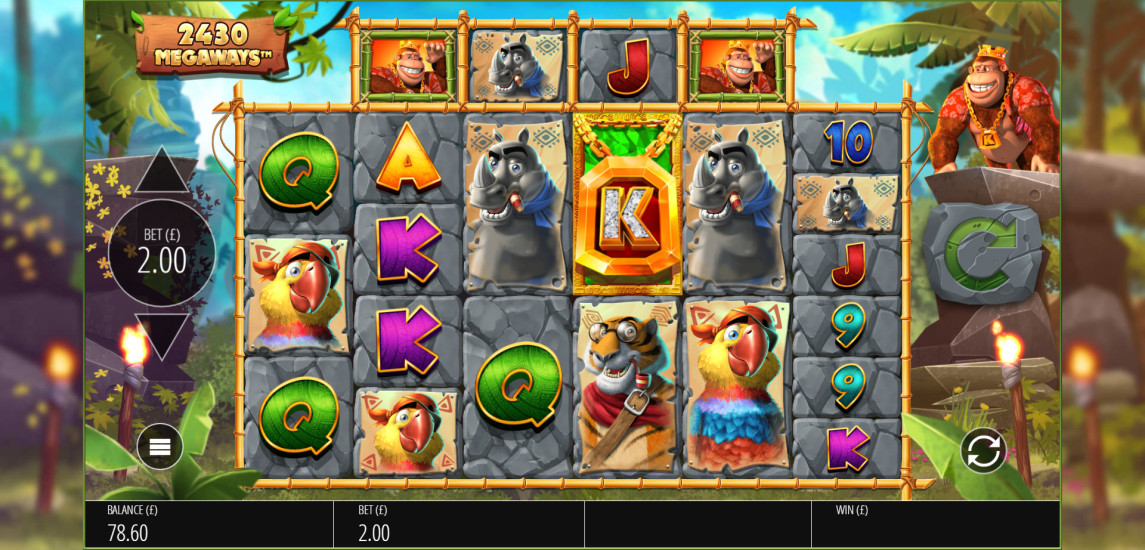 Return of Kong Megaways slot showing the Kong Free Spins round with an increasing win multiplier