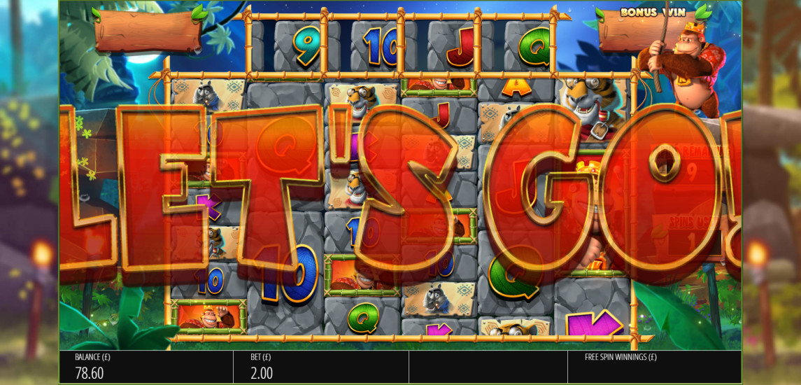 Return of Kong Megaways slot showing a big win combining Megaways cascades and Free Spins multipliers