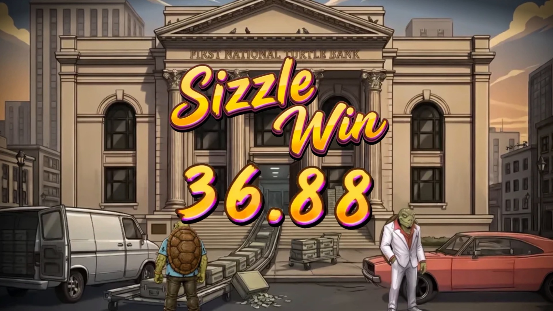 Spice Sizzle Win celebration screen outside the First National Turtle Bank
