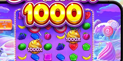 Sweet Bonanza 1000 free spins round with two 1,000x multiplier bomb symbols on the grid and 9 free spins remaining