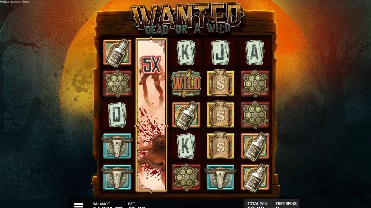 Duel at Dawn bonus round with a 5x multiplier wild reel active against a burnt orange dusk backdrop