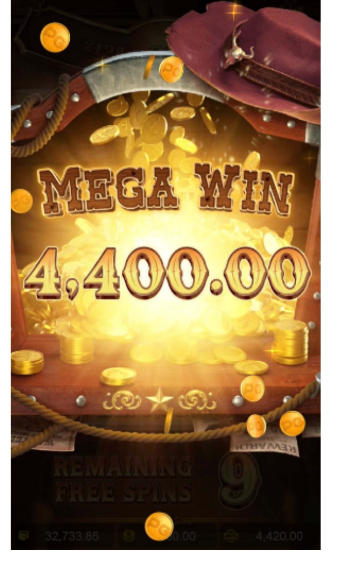 Wild Bounty Showdown screenshot showing a Mega Win of 4,400.00 during the Free Spins Feature