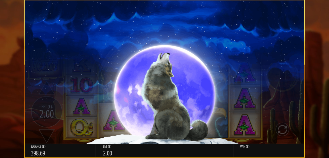 Wolf Legend Megaways slot showing a Wolf Wild symbol substituting during a cascading win